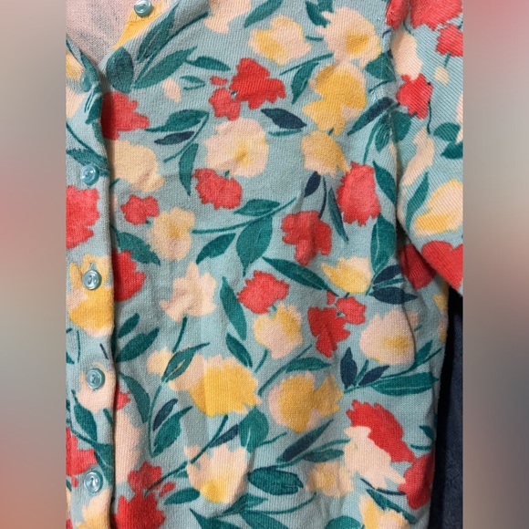 Women's L.L. Bean Button Down Floral Knit Sweater Size Medium - Picture 4 of 6